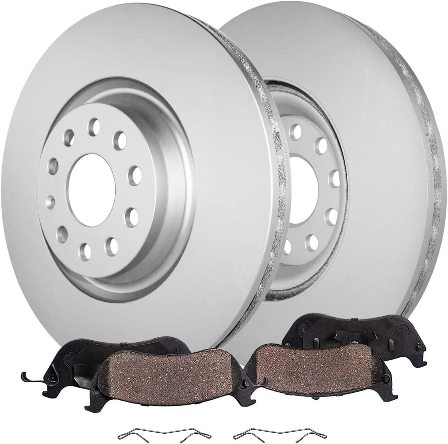4pc Front Disc Rotors and Ceramic Brake Pads Kit