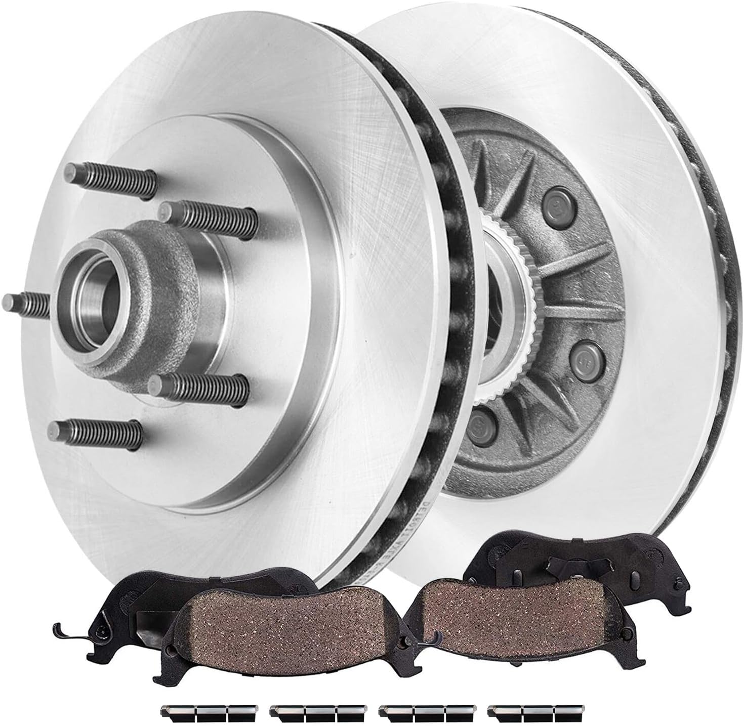 4pc Front Disc Rotors and Ceramic Brake Pads Kit
