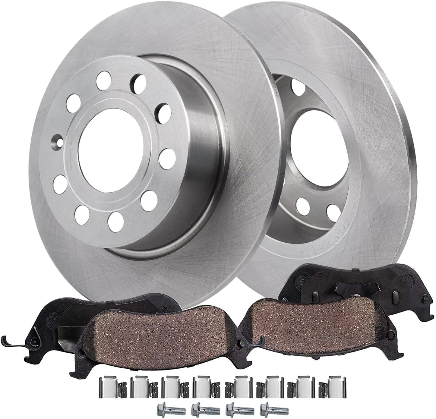 4pc Rear Disc Rotors and Ceramic Brake Pads Kit