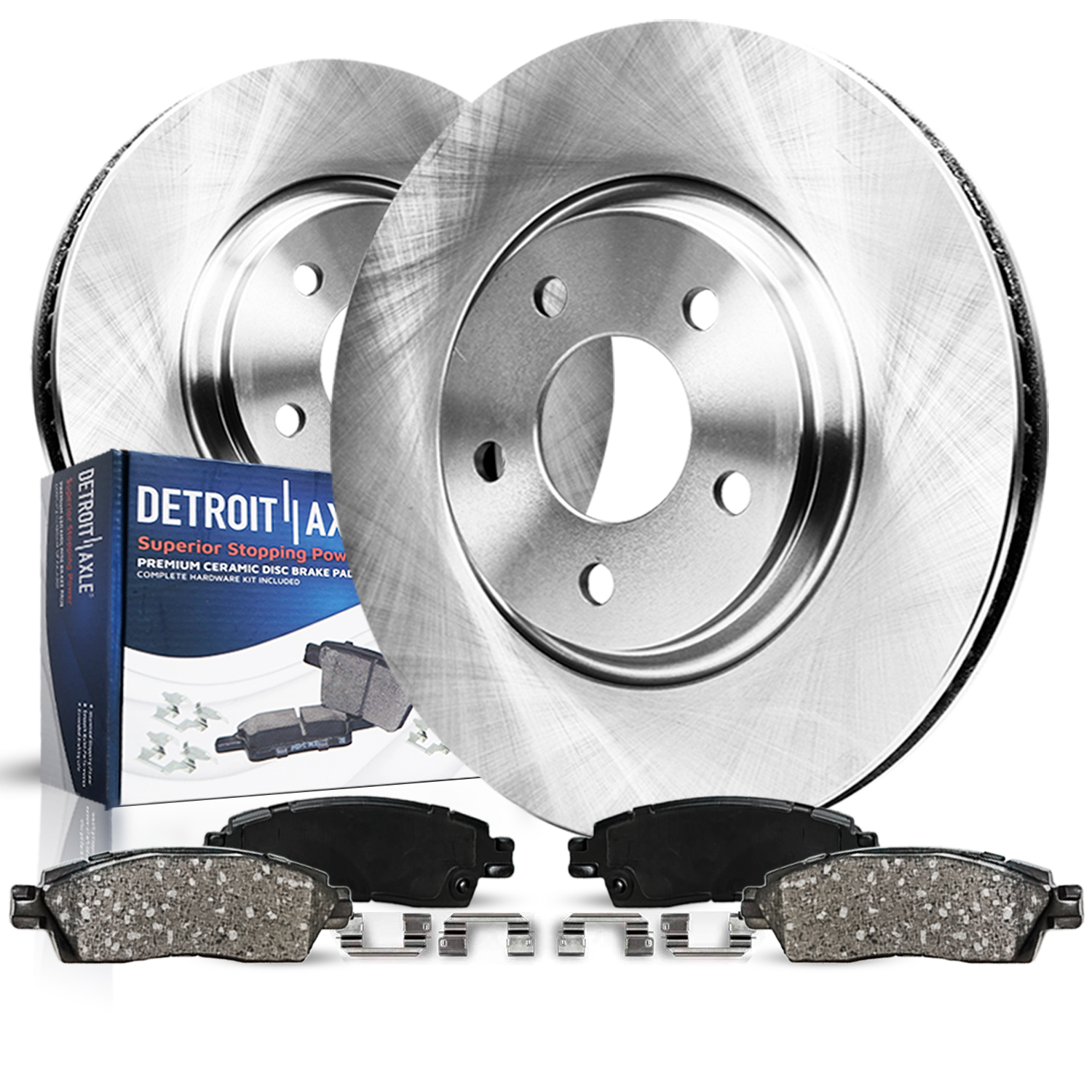 4pc Rear Disc Rotors and Ceramic Brake Pads Kit