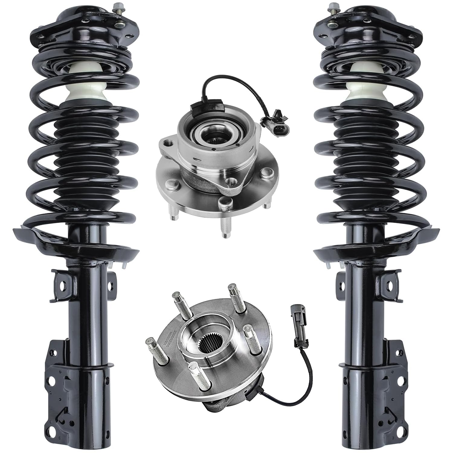 4pc Front Struts Wheel Hub and Bearings Suspension Kit