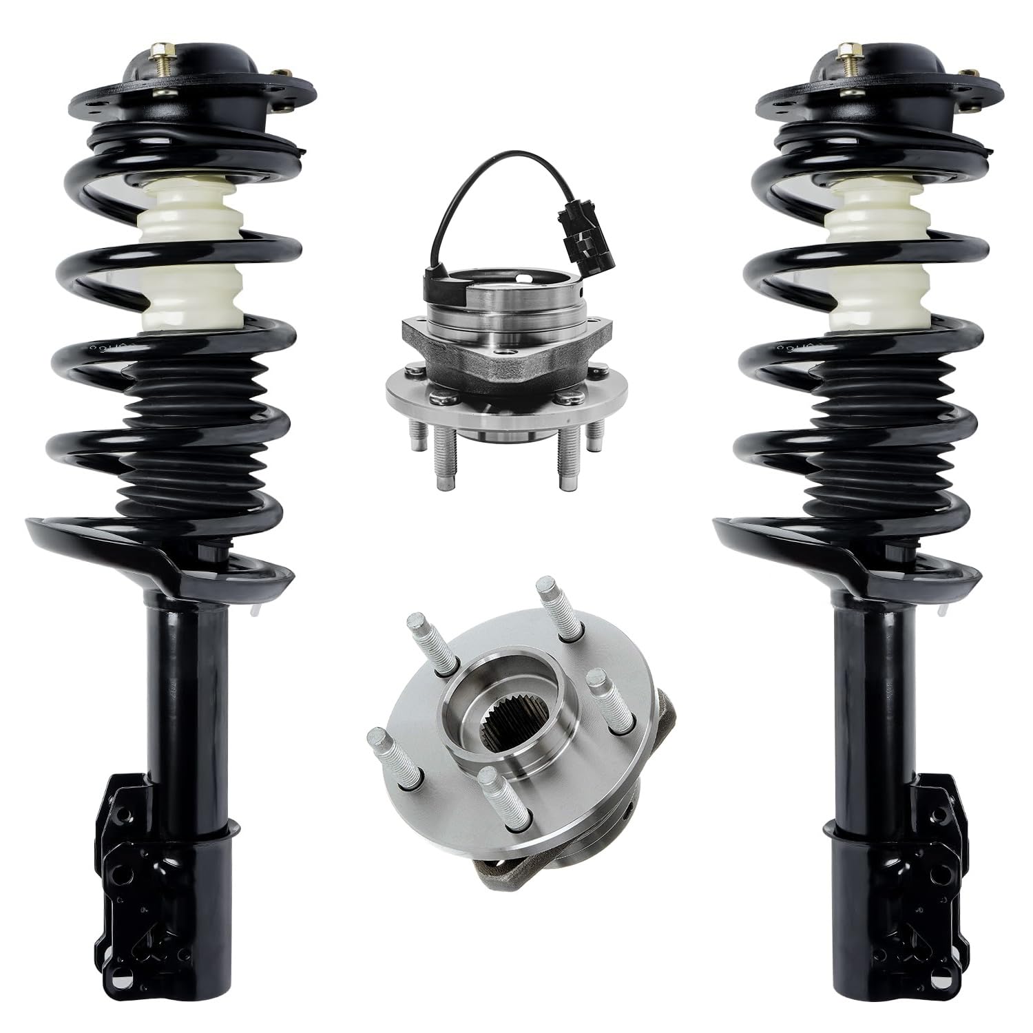 4pc Front Struts Wheel Hub and Bearings Suspension Kit
