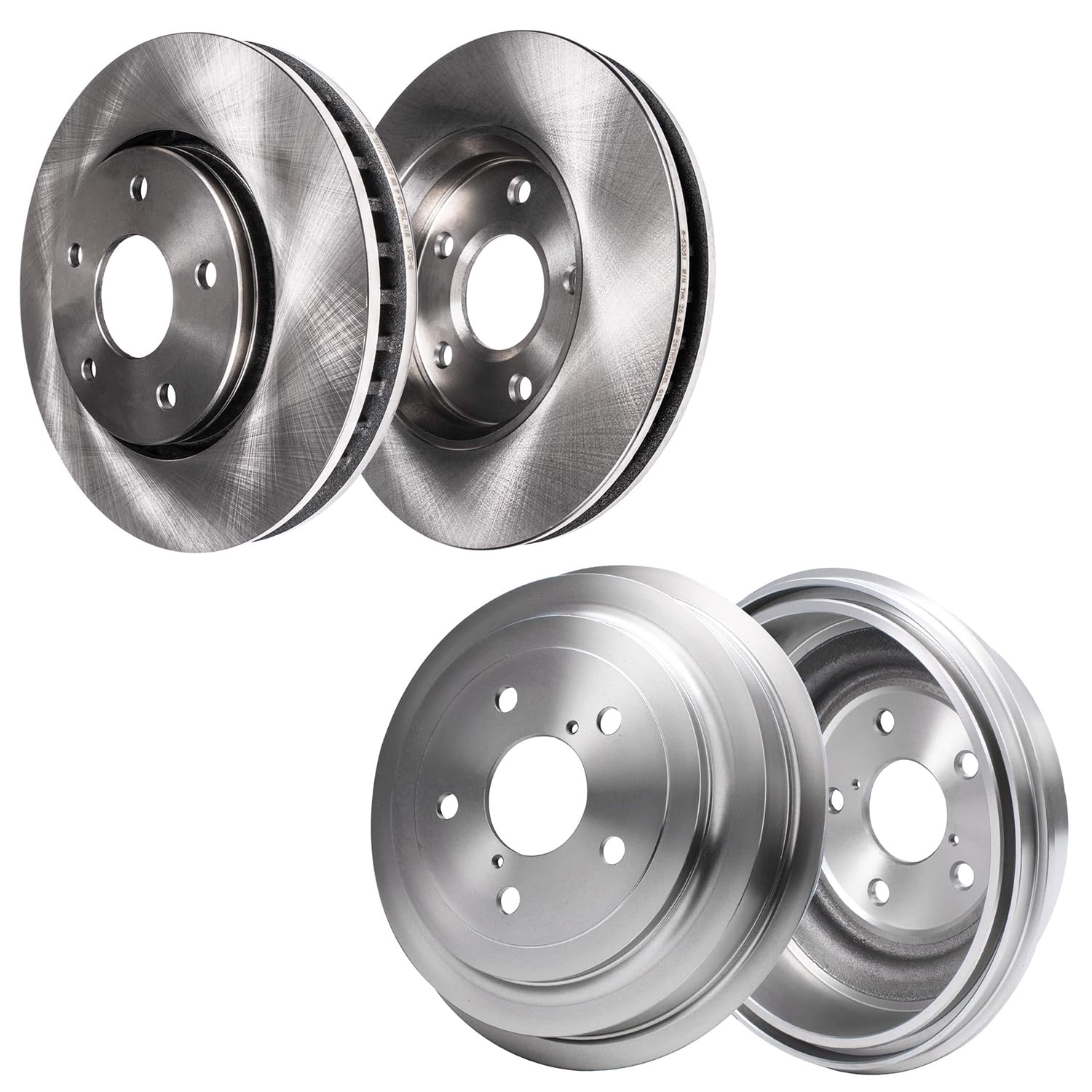 4pc Front Disc Rotors Rear Brake Drums Kit