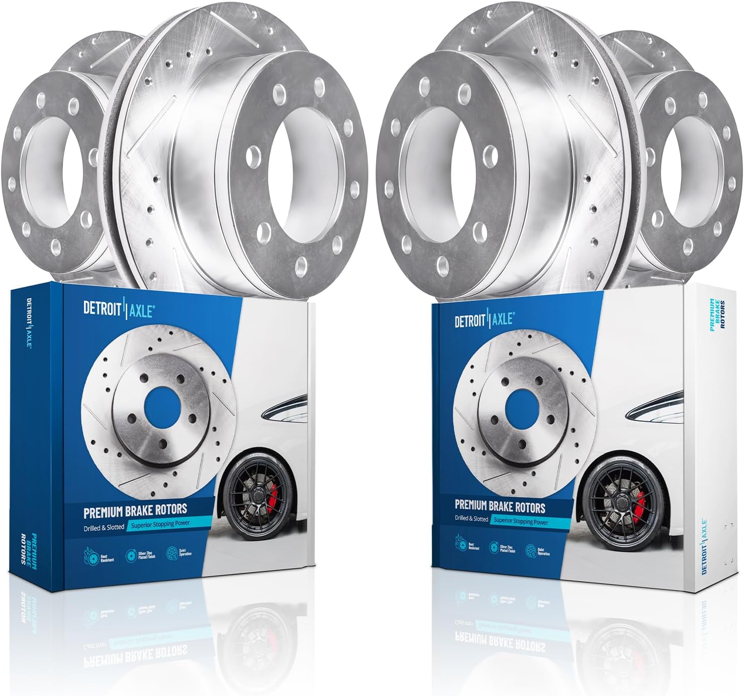 4pc Front & Rear Drilled and Slotted Brake Rotors