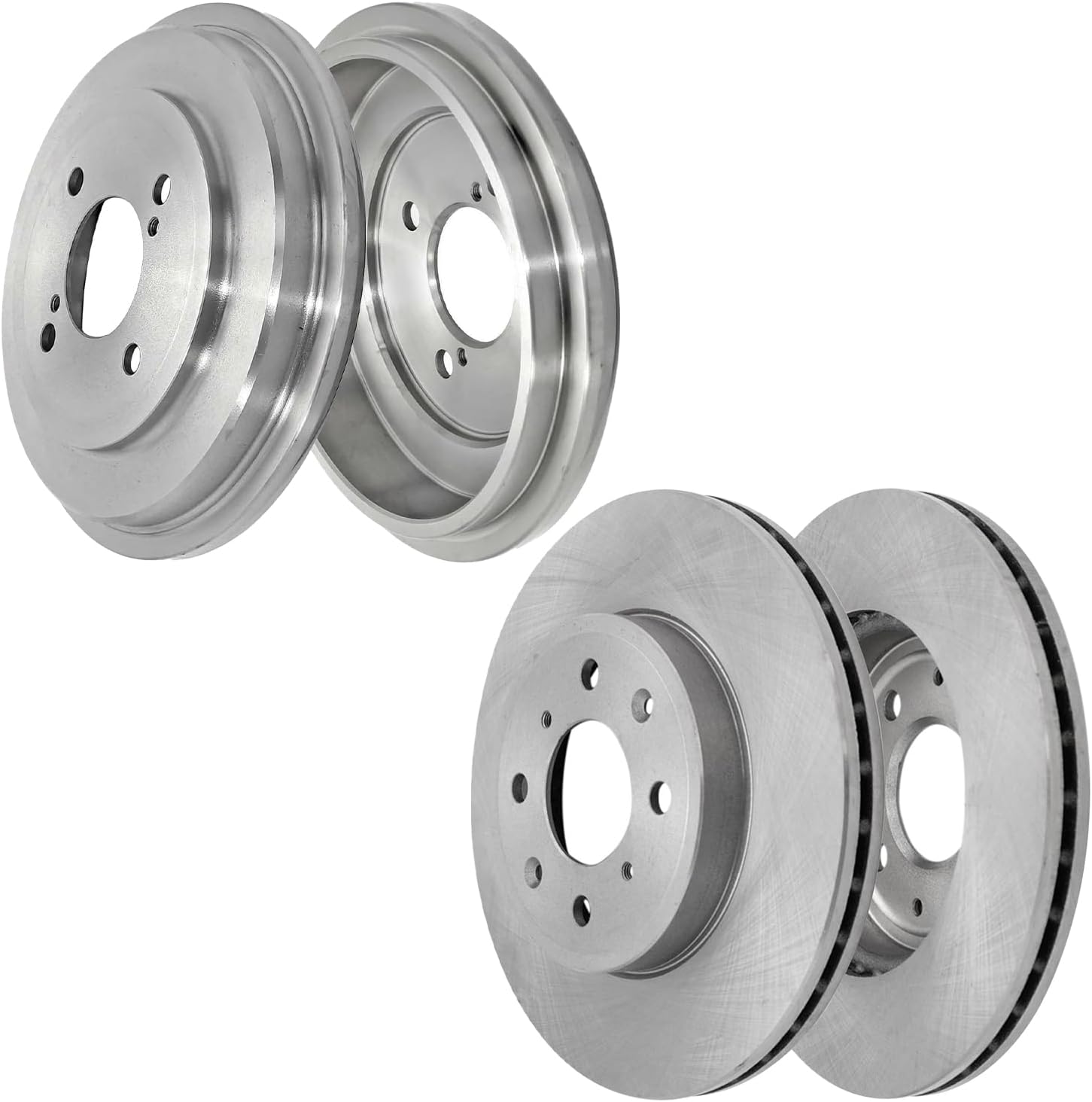 4pc Front Disc Rotors Rear Brake Drums Kit
