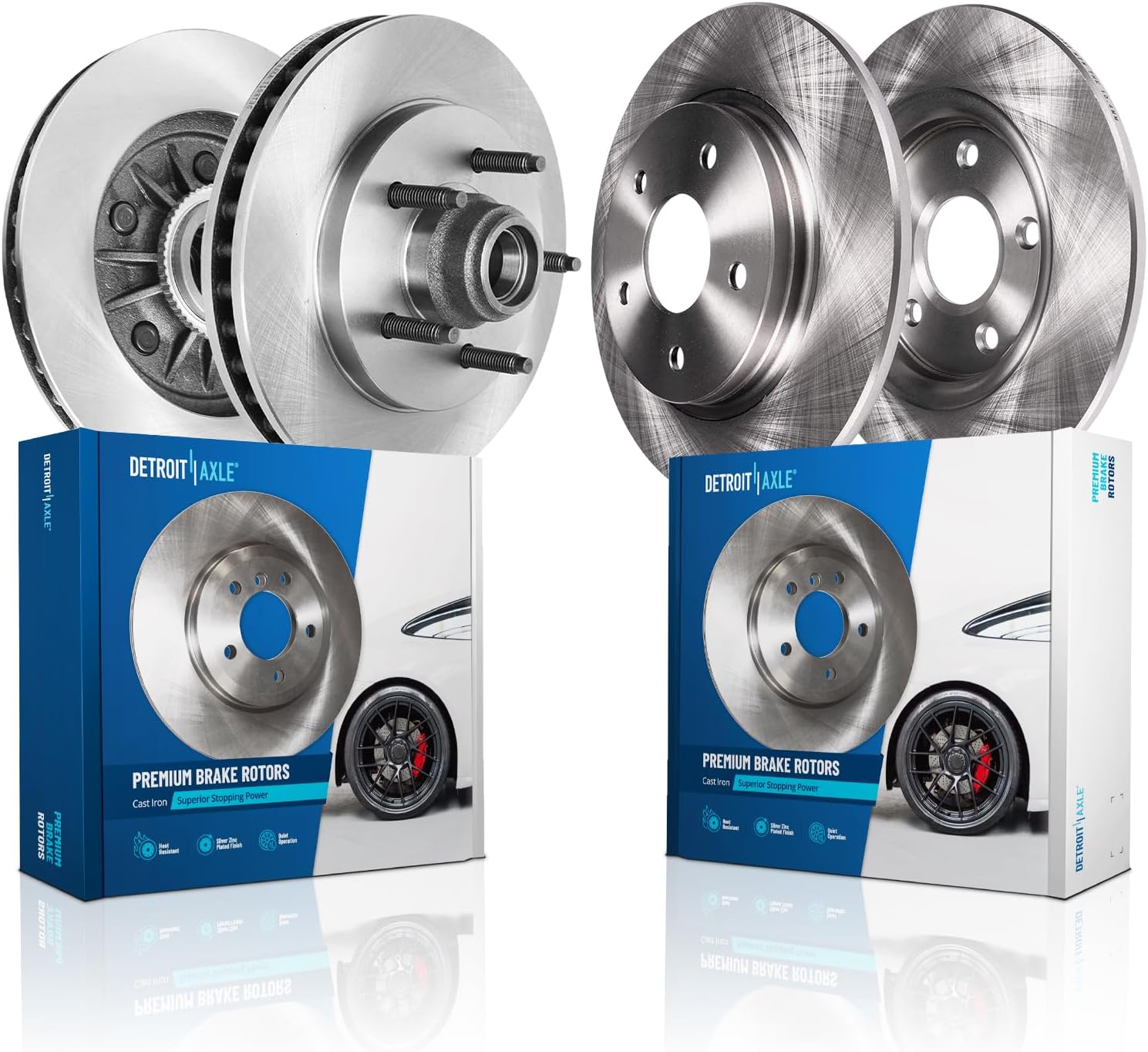4pc Front & Rear Disc Brake Rotors Kit