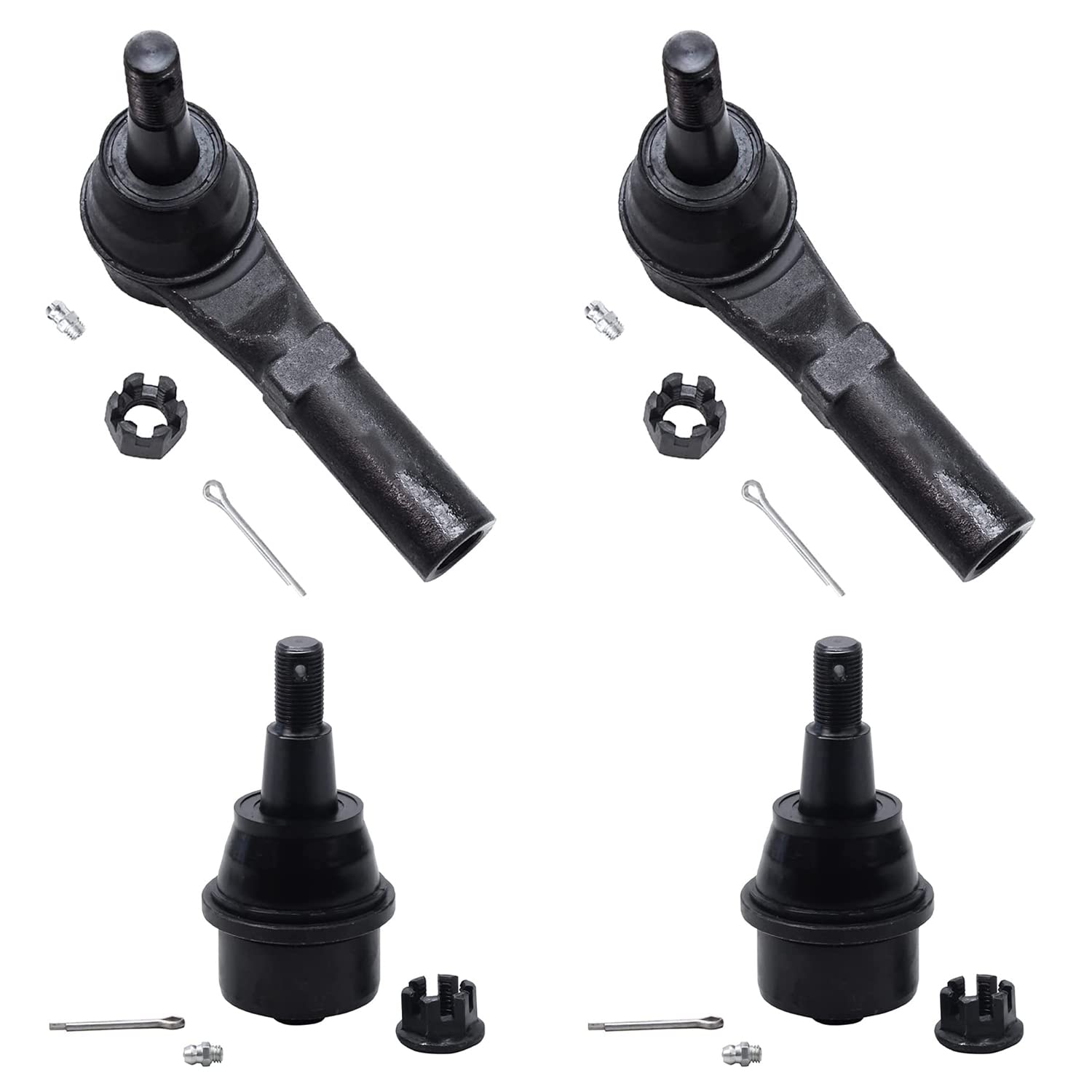 4pc Front Lower Ball Joints Tie Rods Suspension Kit