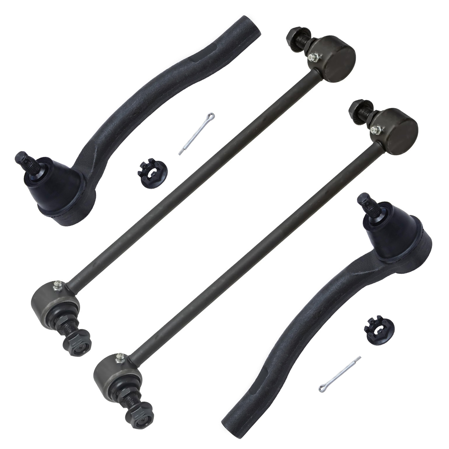 4pc Front Outer Tie Rods Sway Bar Links Suspension Kit