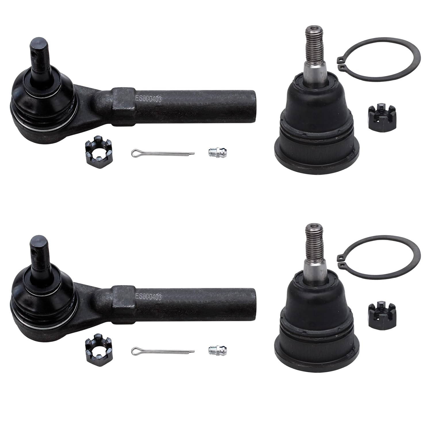 4pc Front Lower Ball Joints Outer Tie Rods Suspension Kit