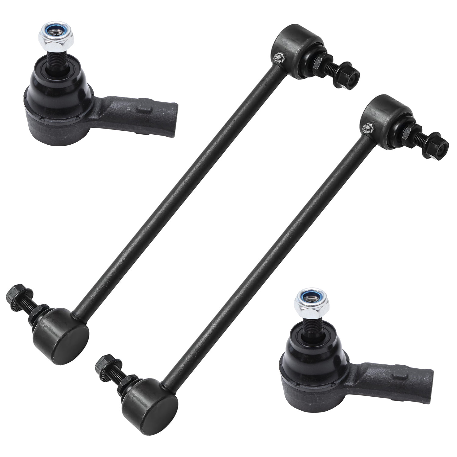 4pc Front Outer Tie Rods Sway Bar Links Suspension Kit