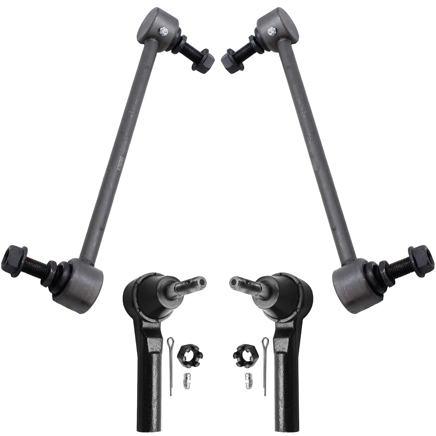 4pc Front Sway Bar Links Outer Tie Rods Suspension Kit