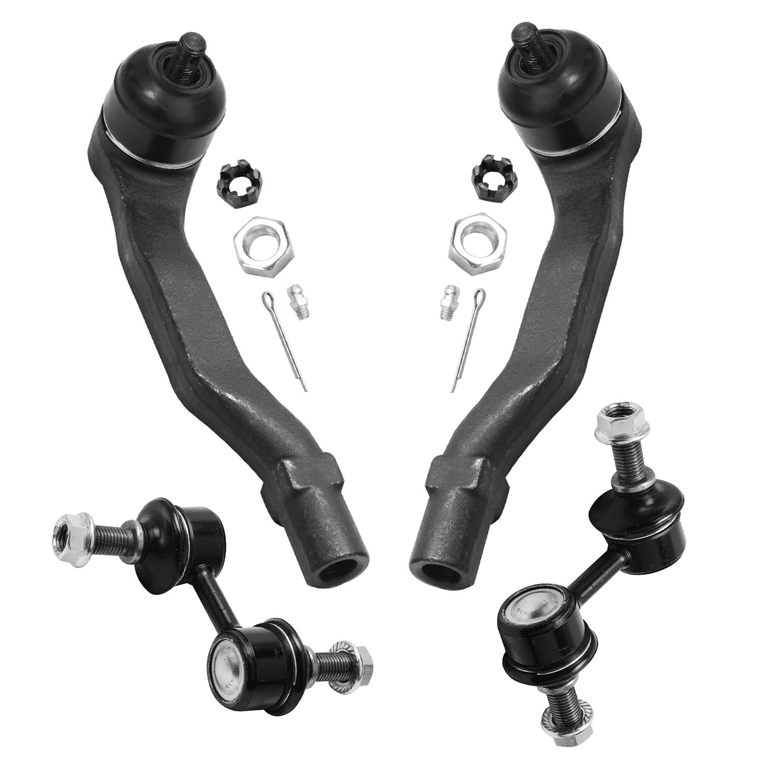 4pc Front Outer Tie Rods Sway Bar Links Suspension Kit