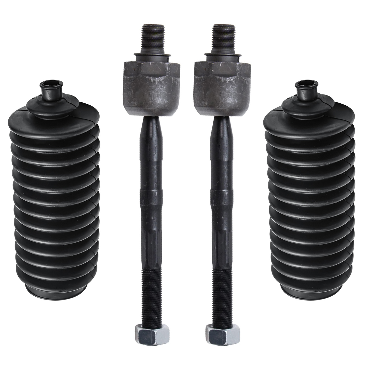 4pc Front Inner Tie Rods Boots Suspension Kit
