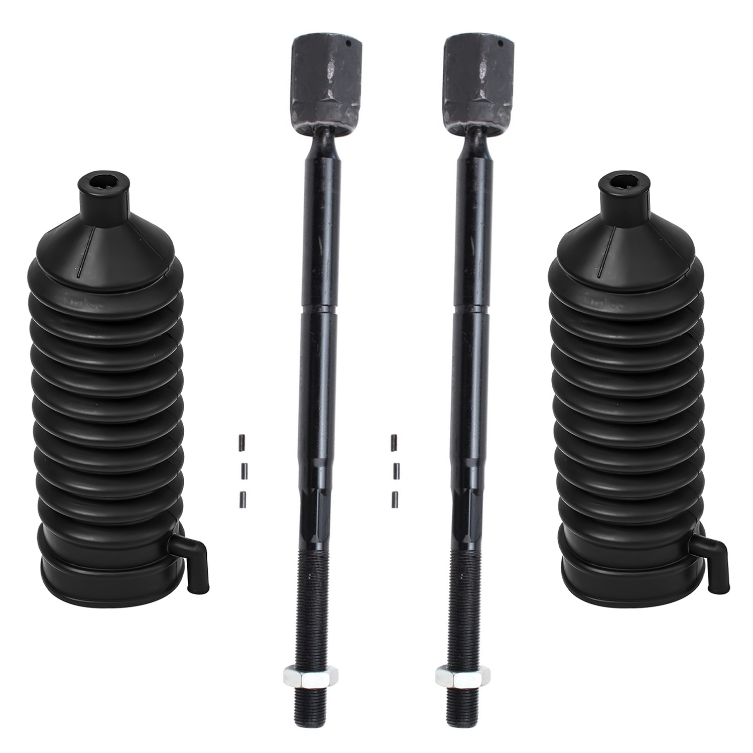 4pc Front Inner Tie Rods Boots Suspension Kit