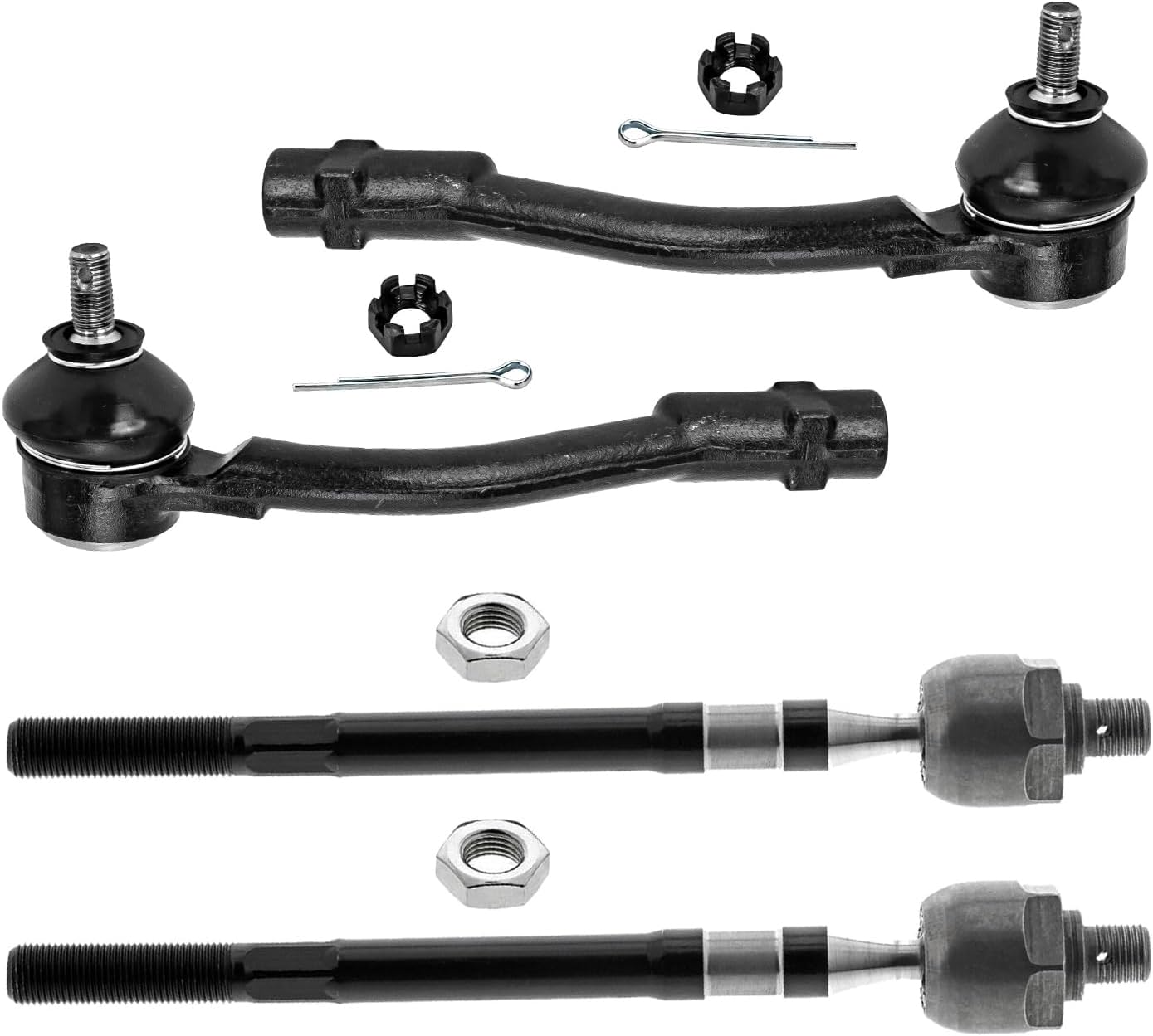 4pc Front Inner Outer Tie Rods Suspension Kit