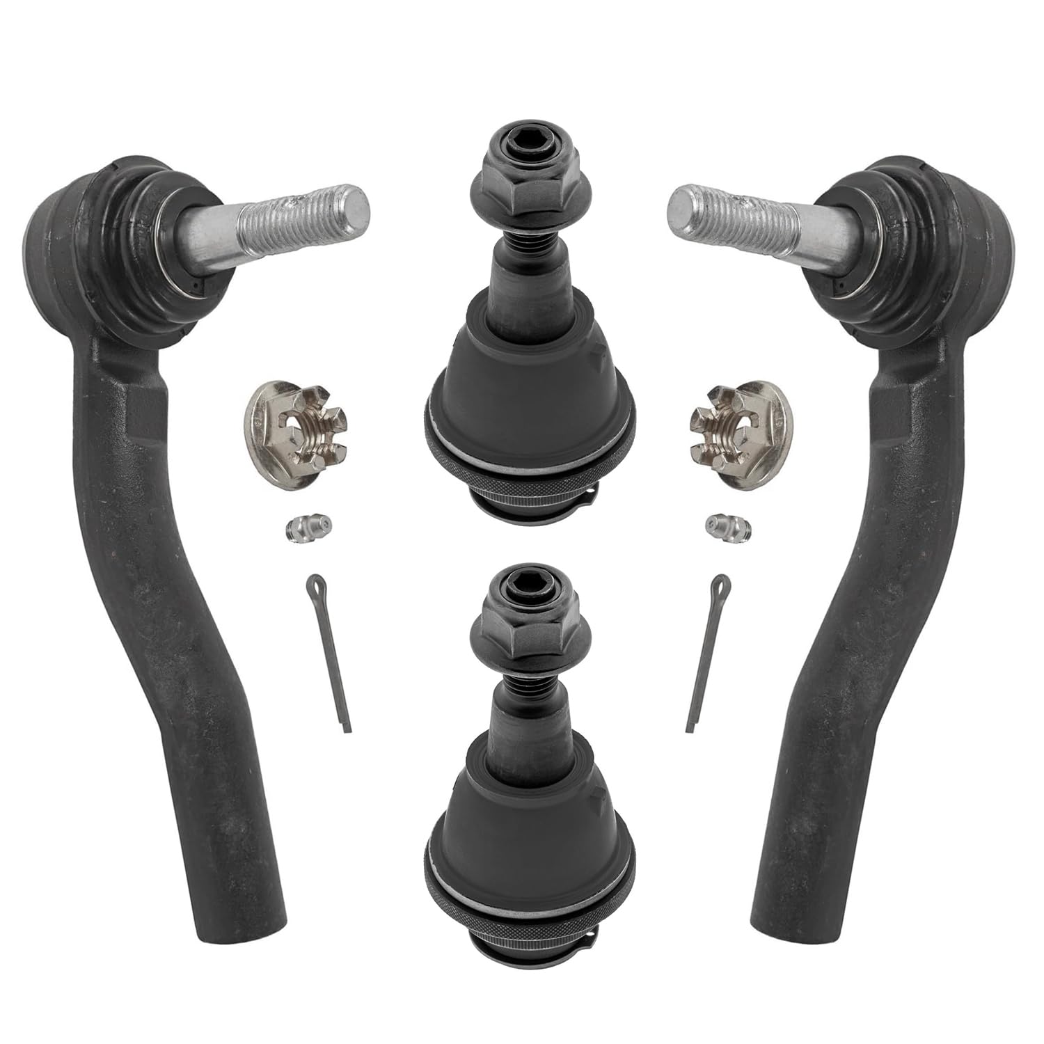 4pc Front Outer Tie Rods Lower Ball Joints Suspension Kit