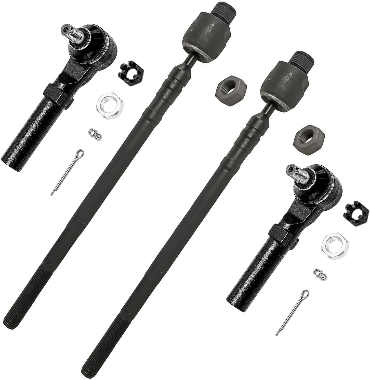 4pc Front Inner Outer Tie Rods Suspension Kit