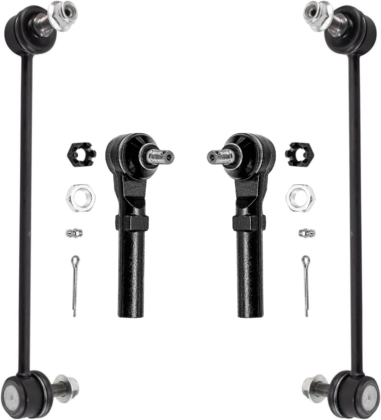 4pc Front Sway Bar Links Outer Tie Rods Suspension Kit