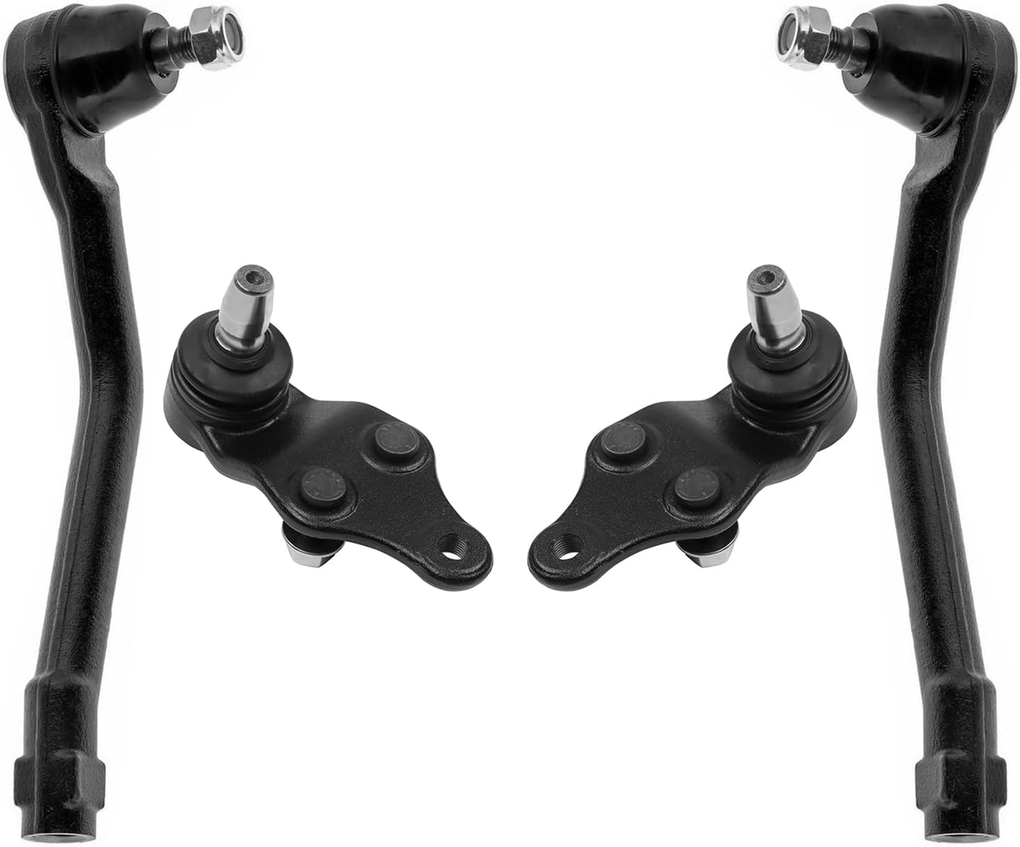 4pc Front Outer Tie Rods Lower Ball Joints Suspension Kit