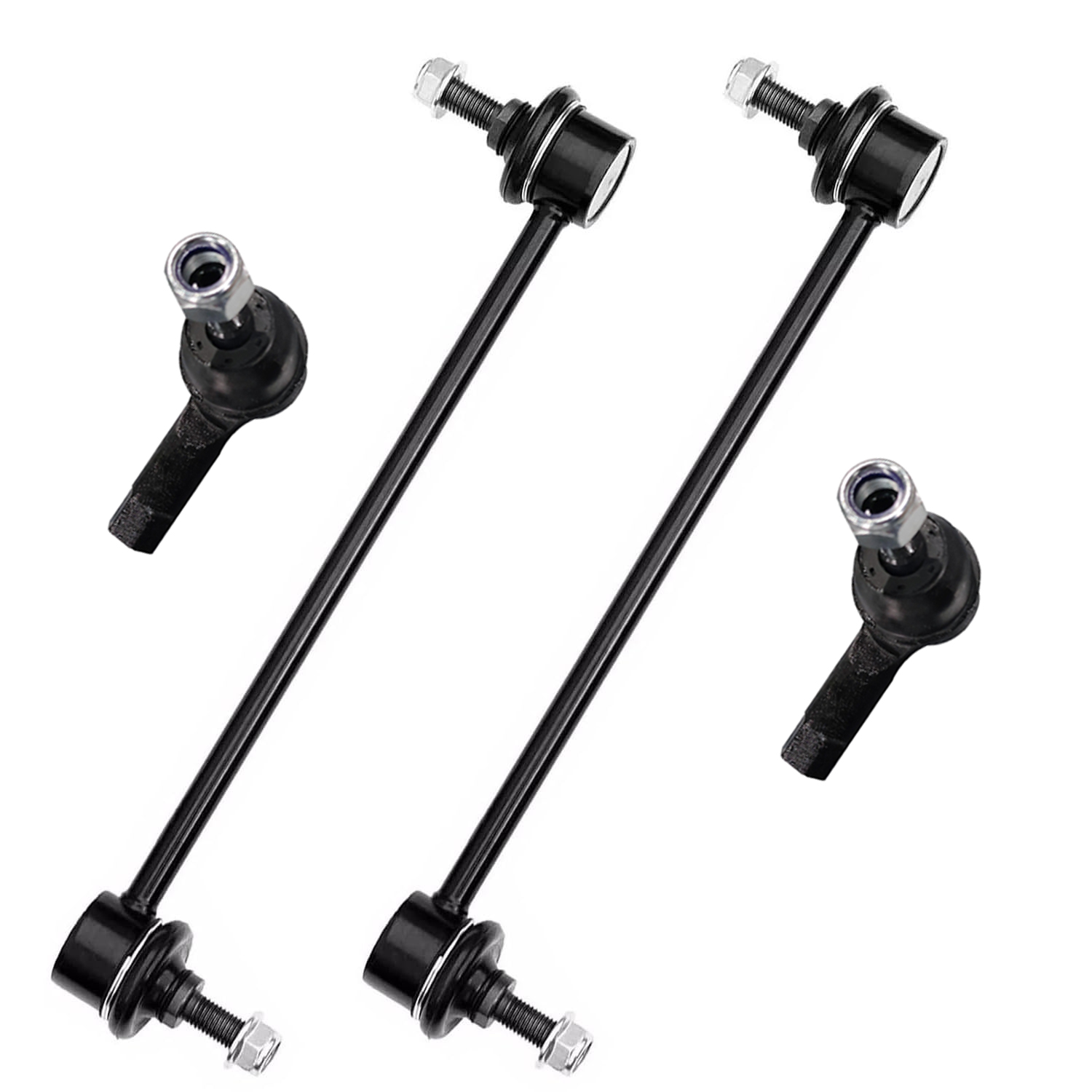 4pc Front Outer Tie Rods Sway Bar Links Suspension Kit