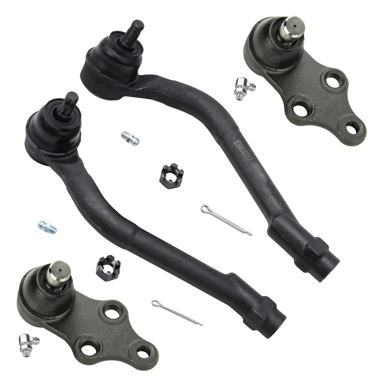 4pc Front Outer Tie Rods Lower Ball Joints Suspension Kit