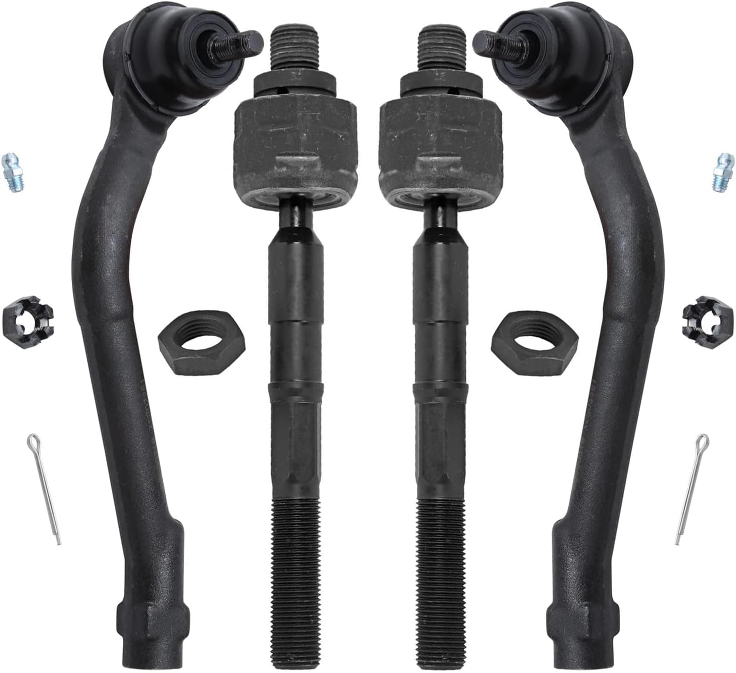 4pc Front Inner Outer Tie Rods Suspension Kit