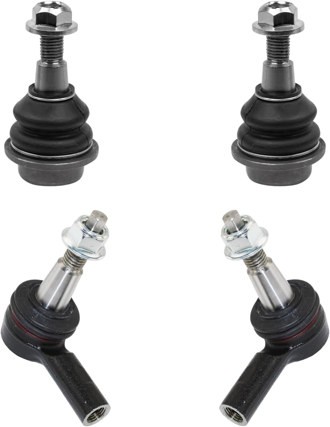 4pc Front Outer Tie Rods Lower Ball Joints Suspension Kit