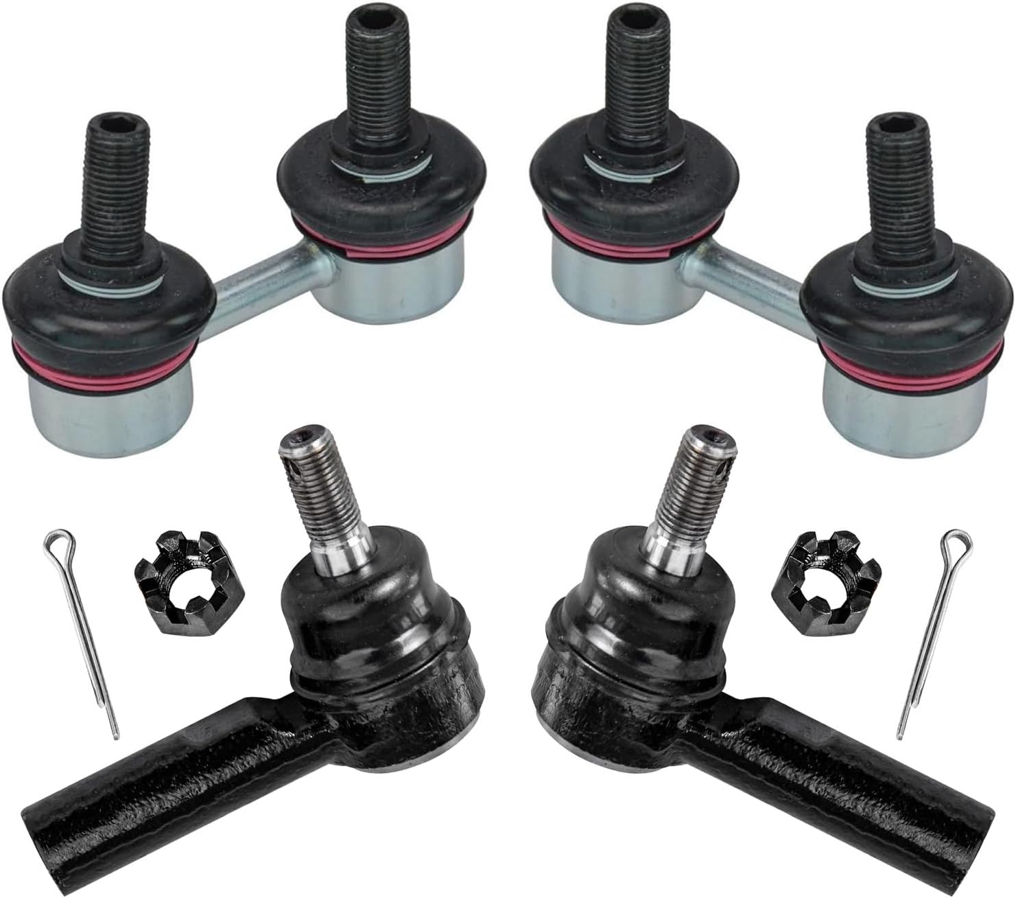 4pc Front Sway Bar Links Outer Tie Rods Suspension Kit