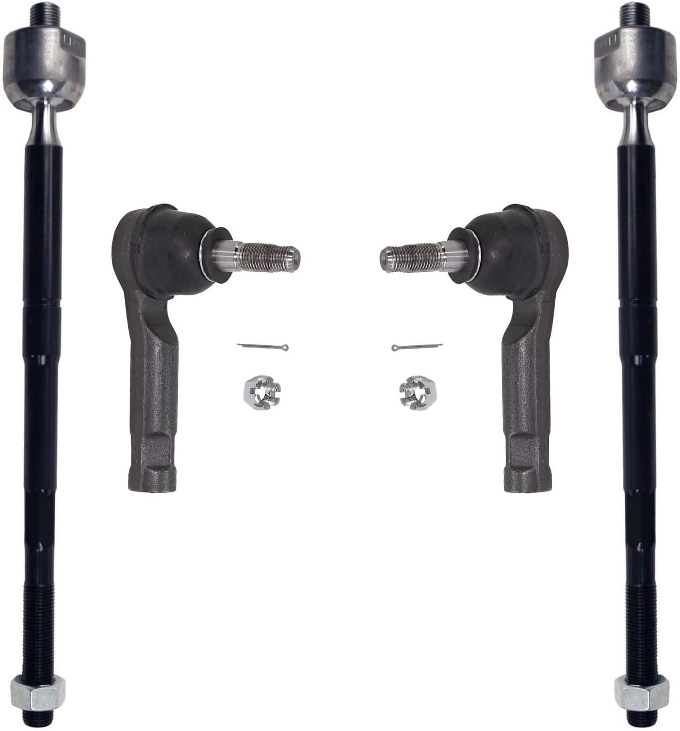 4pc Front Inner Outer Tie Rods Suspension Kit