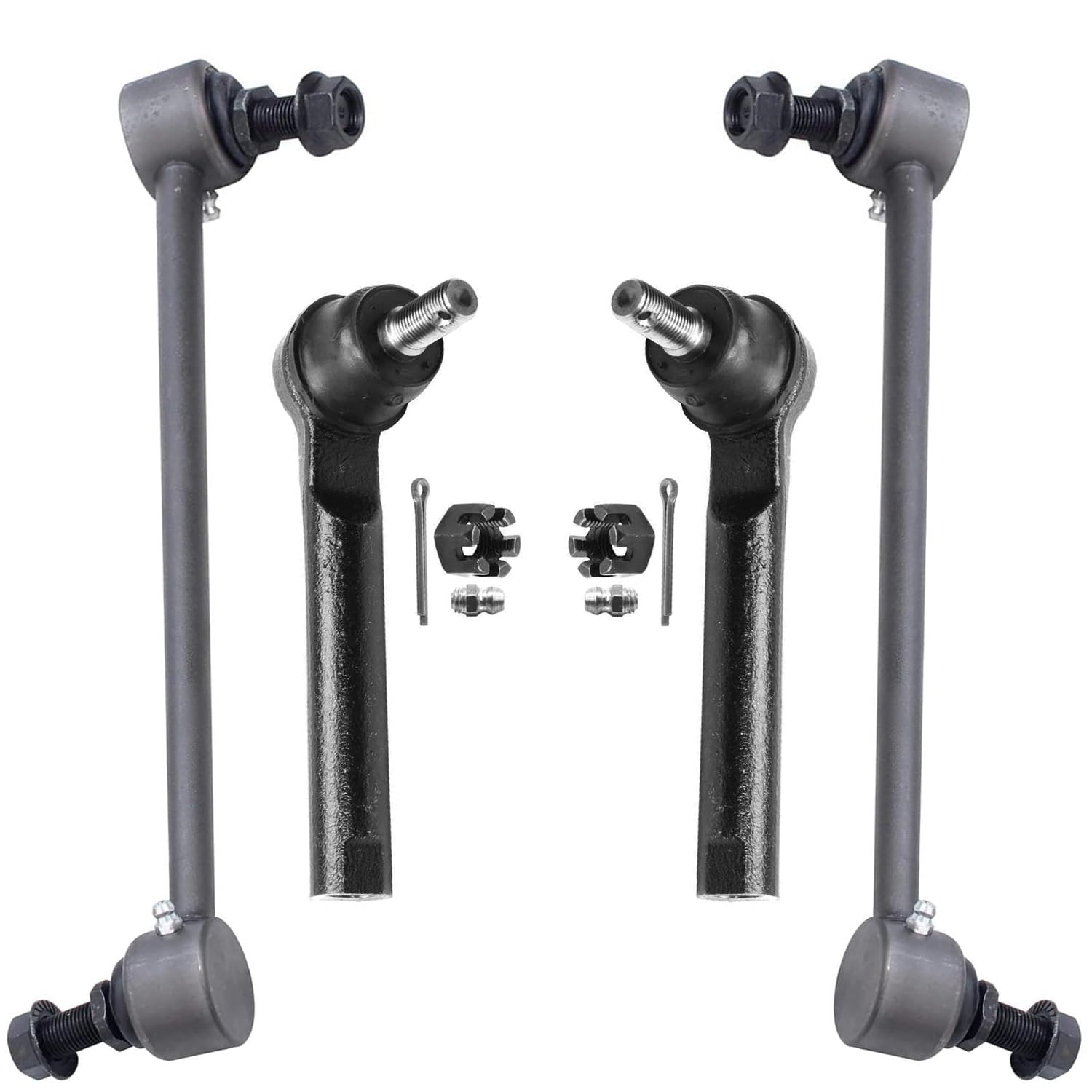 4pc Front Sway Bar Links Outer Tie Rods Suspension Kit