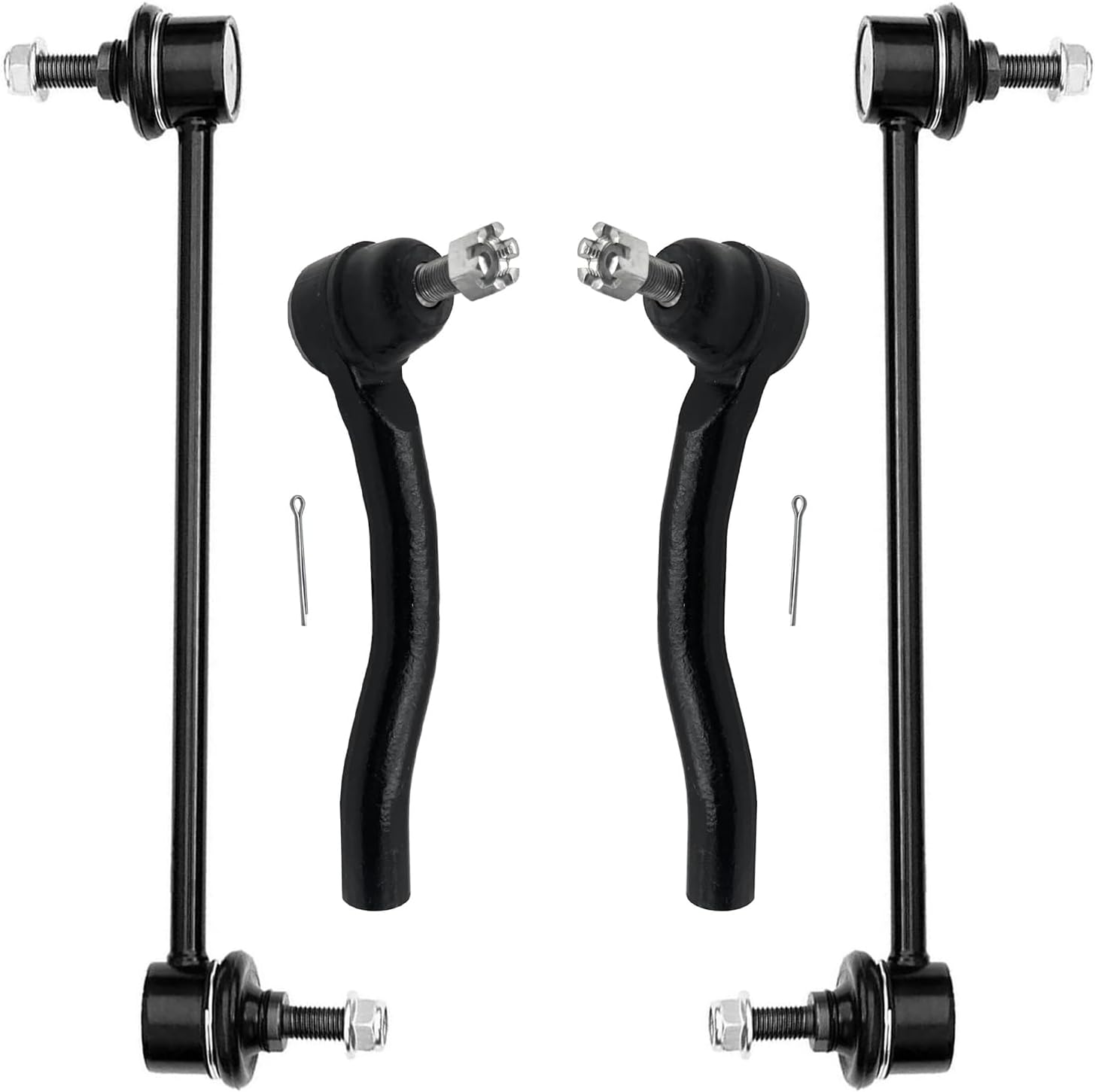 4pc Front Sway Bar Links Outer Tie Rods Suspension Kit