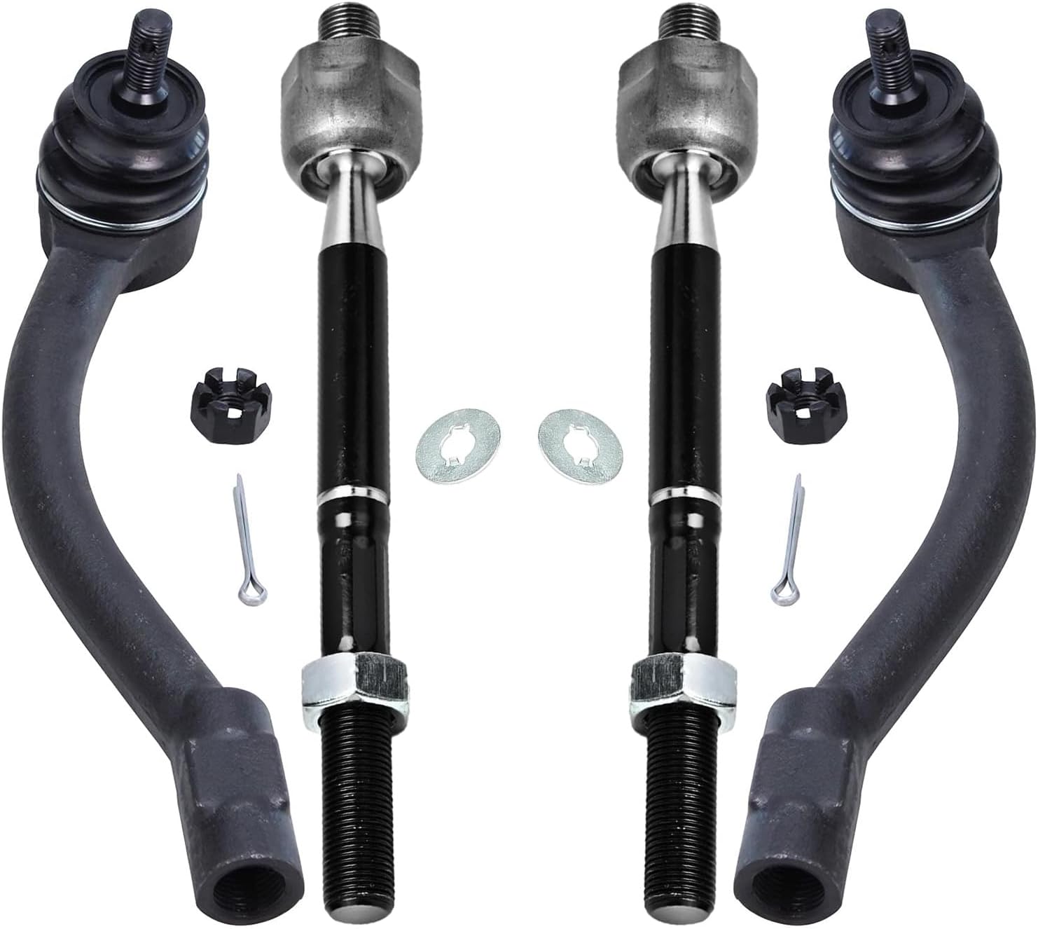 4pc Front Inner Outer Tie Rods Suspension Kit