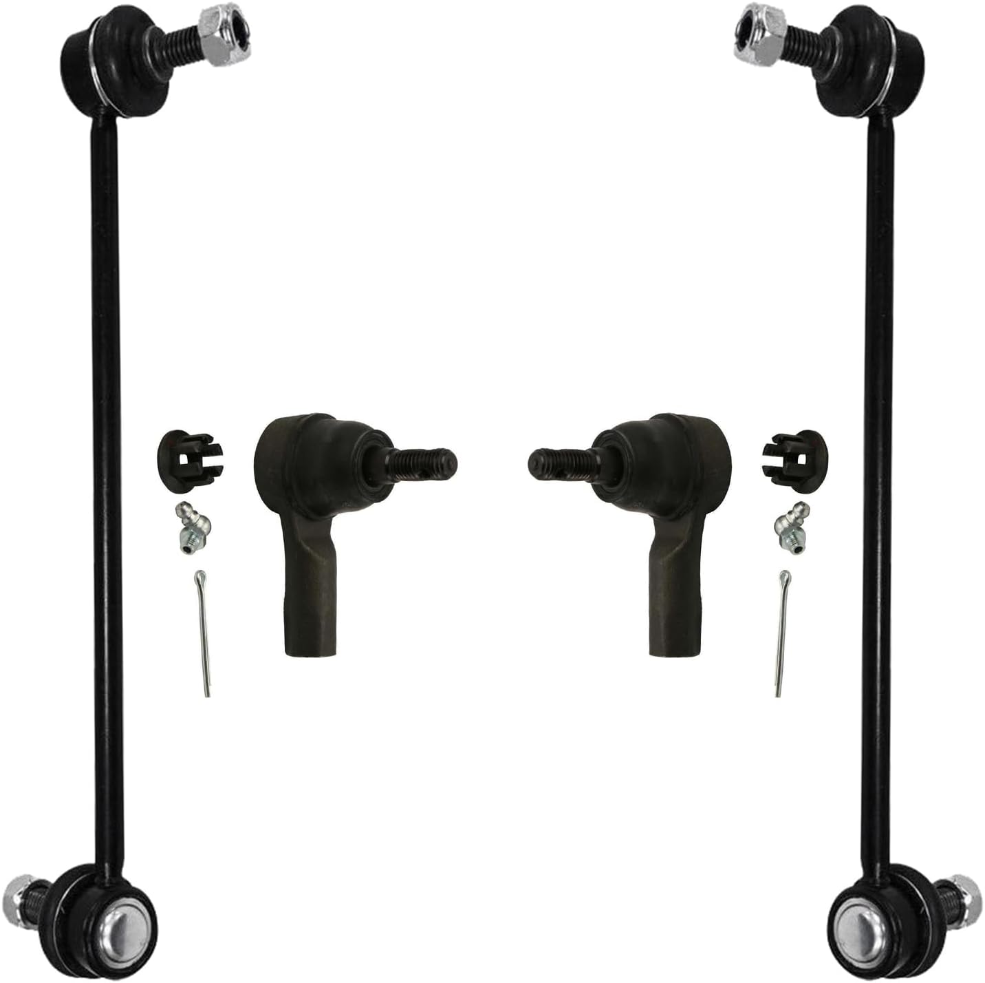 4pc Front Sway Bar Links Outer Tie Rods Suspension Kit