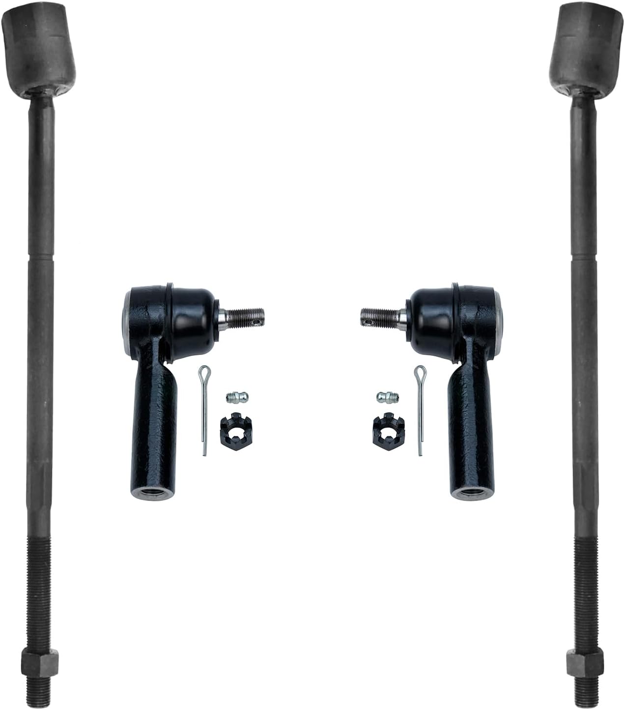 4pc Front Inner Outer Tie Rods Suspension Kit