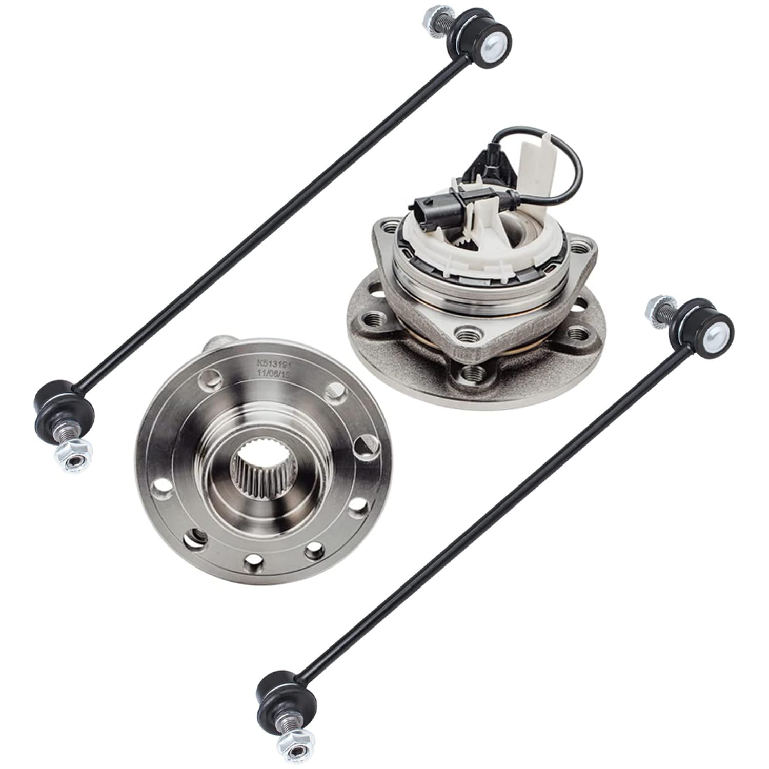 4pc Front Wheel Hub and Bearings Sway Bar Links Suspension Kit