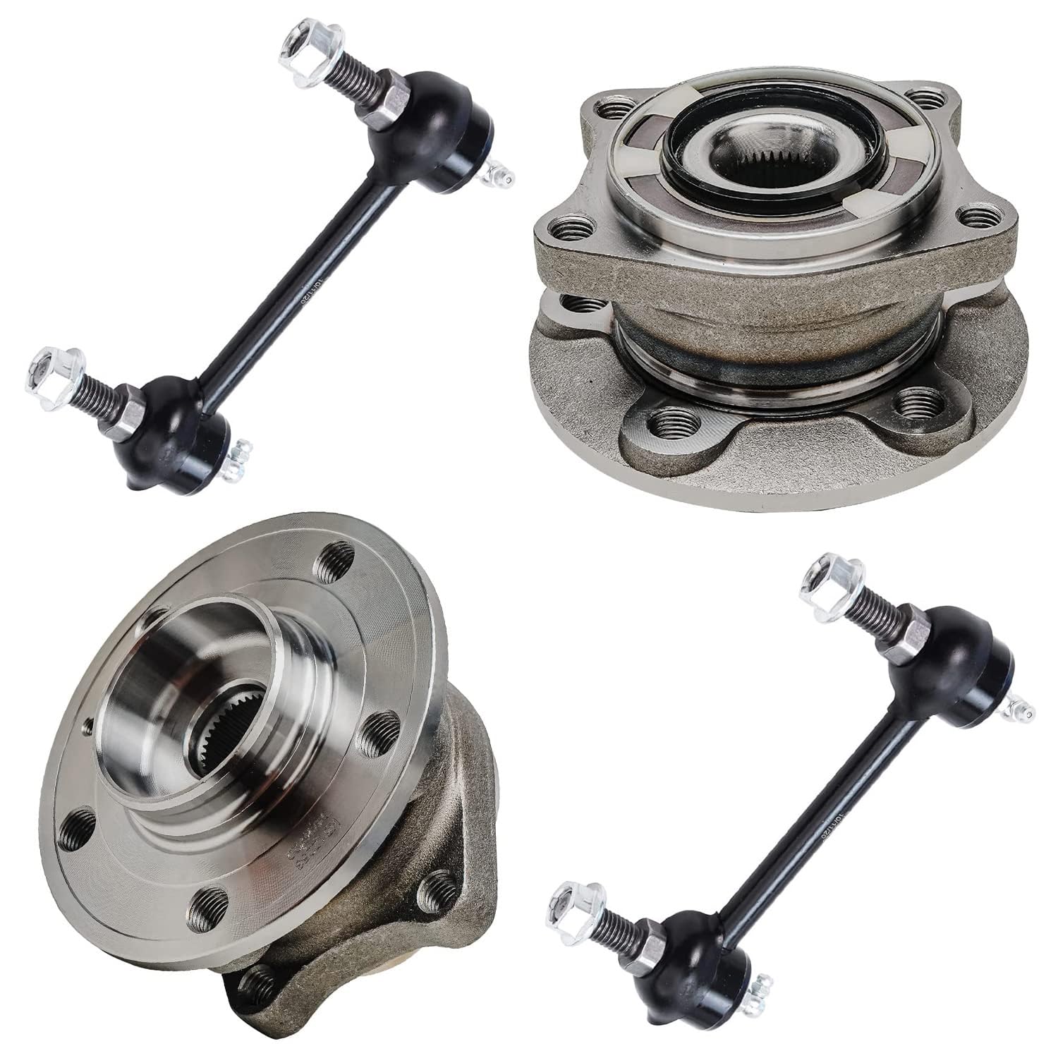 4pc Rear Wheel Hub Bearings Sway Bar Links Suspension Kit