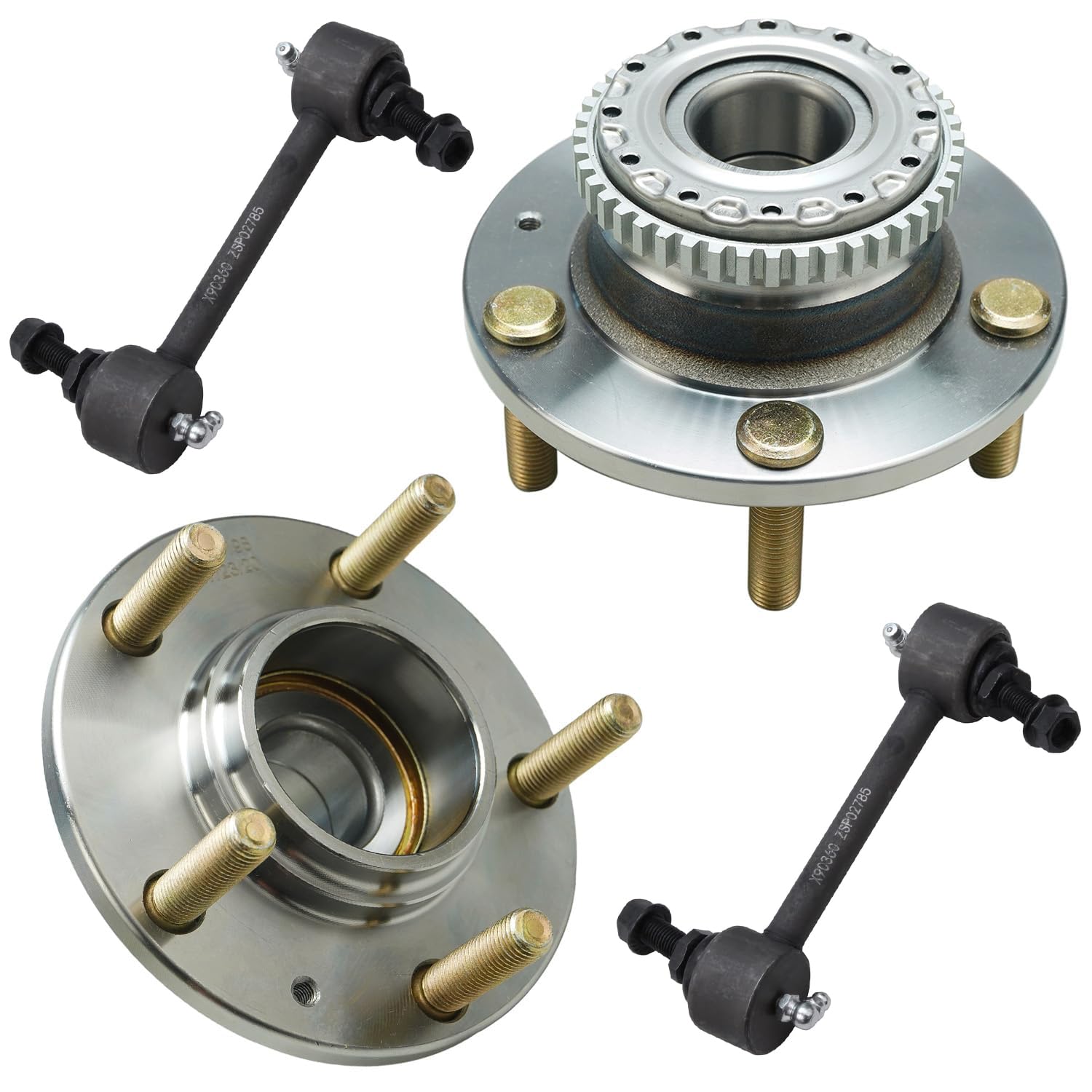 4pc Rear Wheel Hub and Bearings Sway Bar Links Suepension Kit