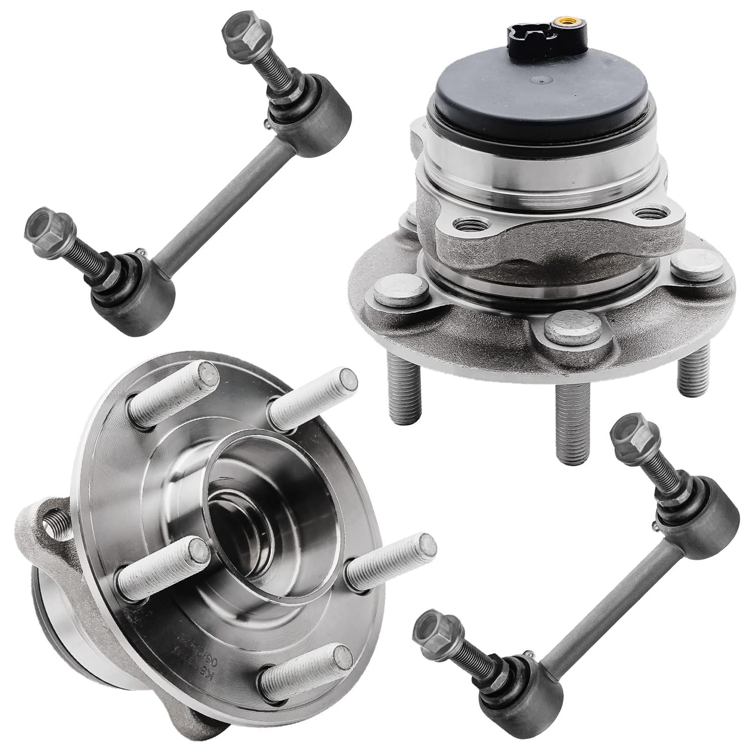 4pc Rear Wheel Hub and Bearings Sway Bar Links Suspension Kit