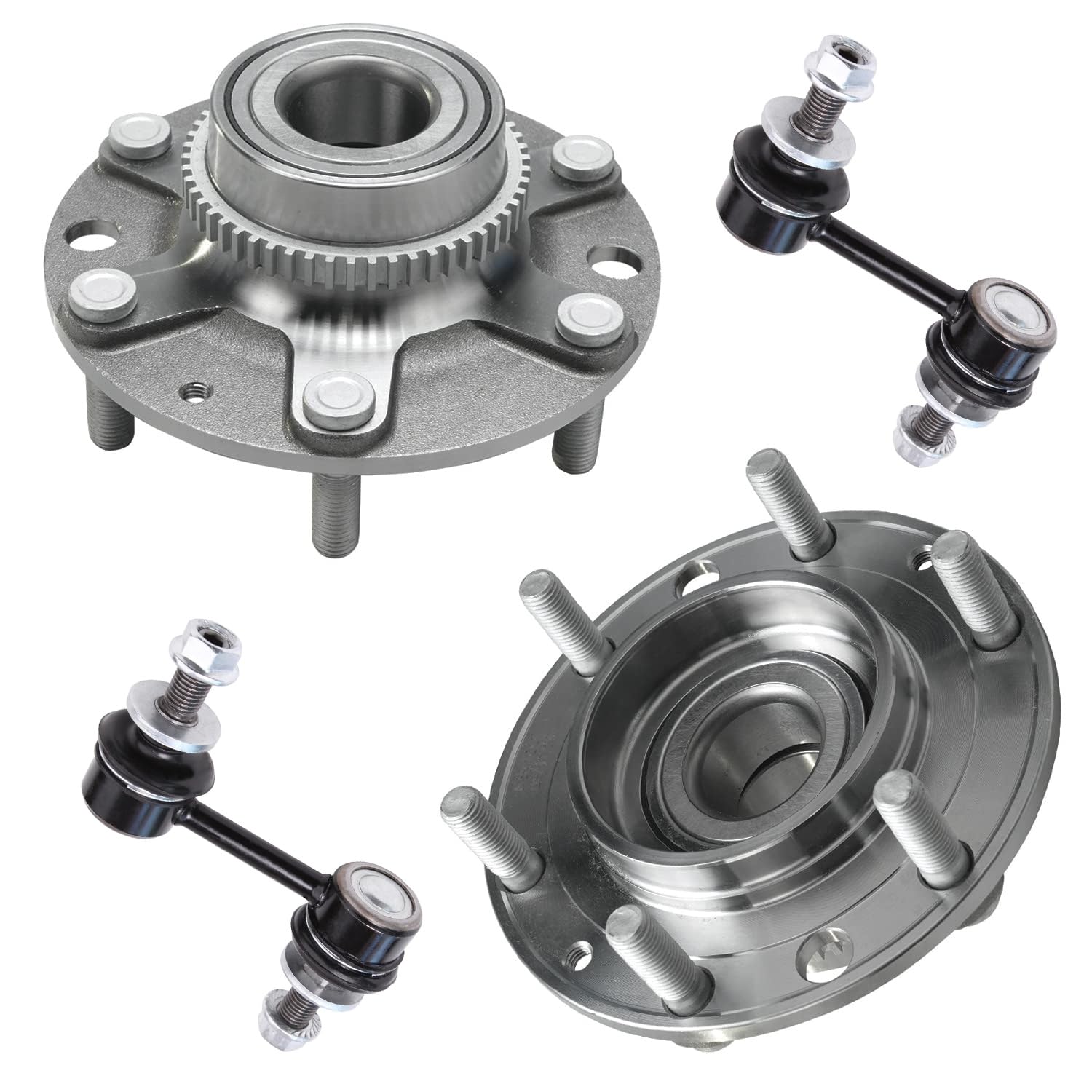 4pc Rear Wheel Hub and Bearings Sway Bar Links Suspension Kit