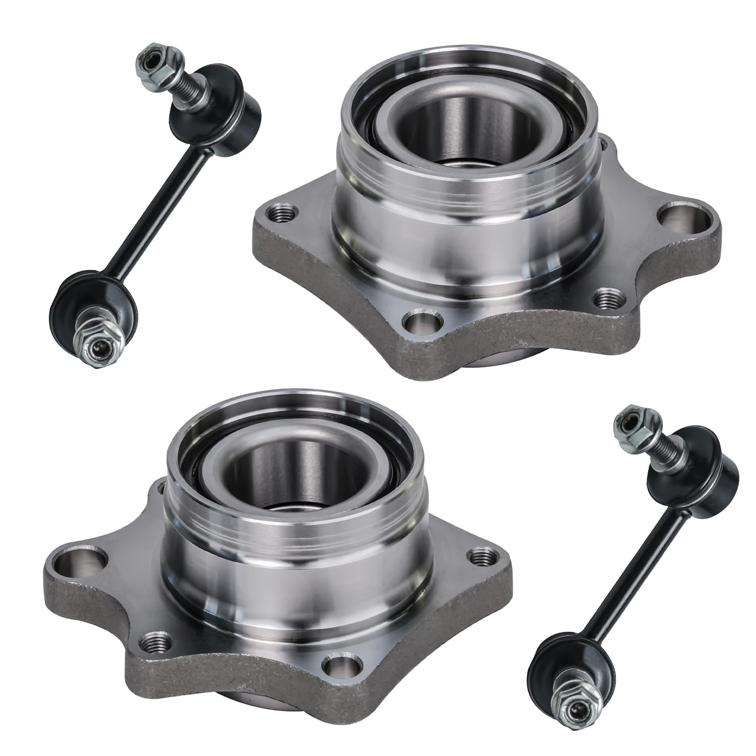 4pc Rear Wheel Bearing Modules Sway Bar Links Suepension Kit