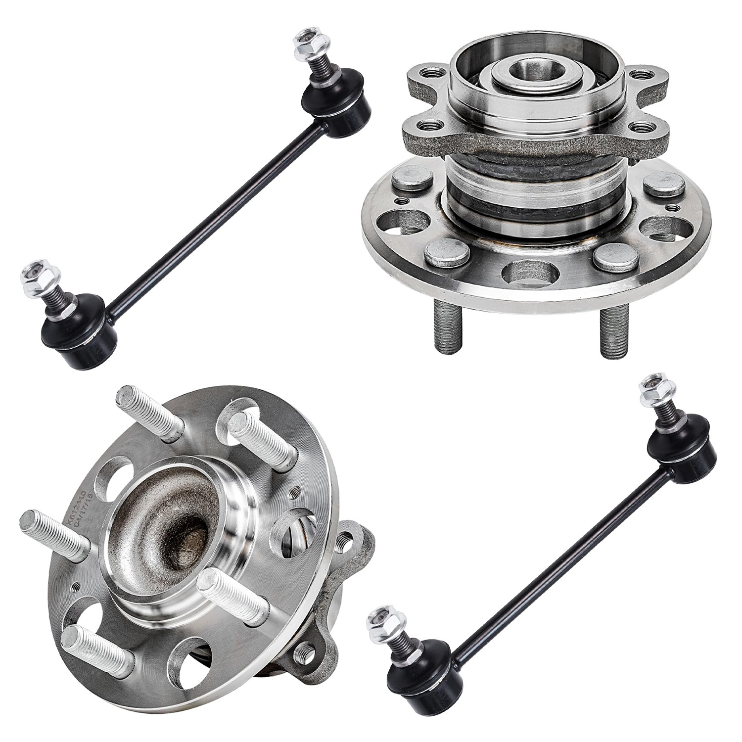 4pc Rear Wheel Hub and Bearings Sway Bar Links Suspension Kit