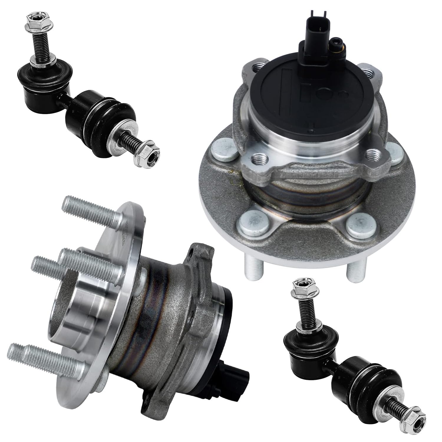 4pc Rear Wheel Hub and Bearings Sway Bar Links Suepension Kit