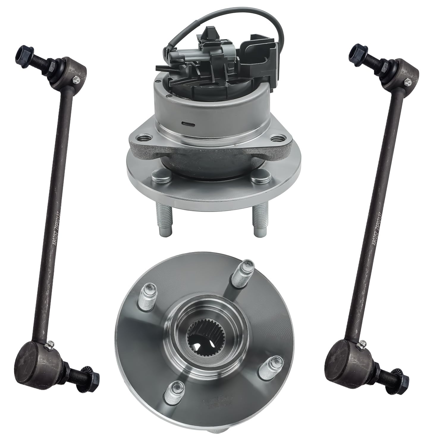 4pc Front Wheel Hub and Bearings Sway Bar Links Suspension Kit