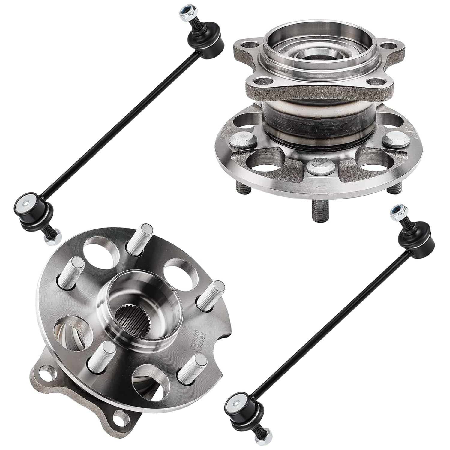 4pc Rear Wheel Hub and Bearings Sway Bar Links Suspension Kit