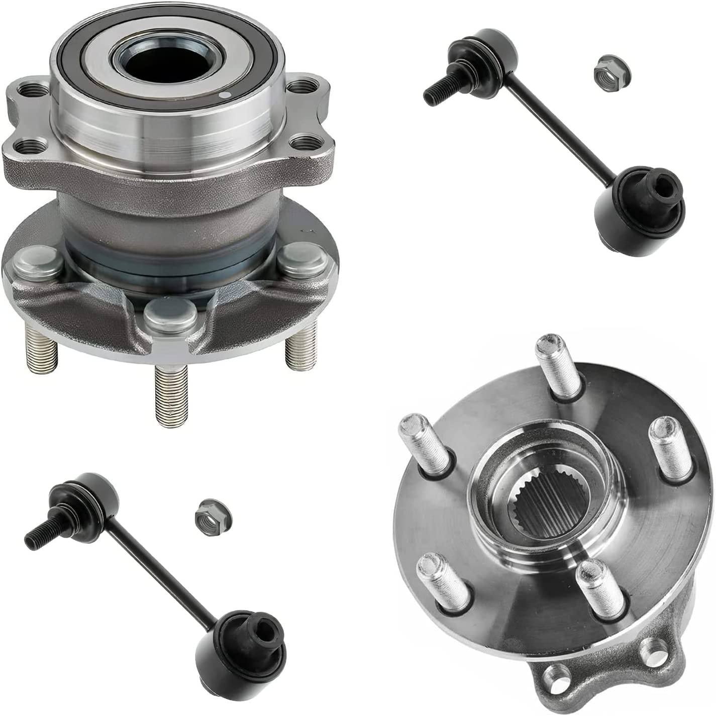 Pair Rear Wheel Bearings & Hubs For Subaru Impreza 2012-2021 & Forester 2014-2018 AWD