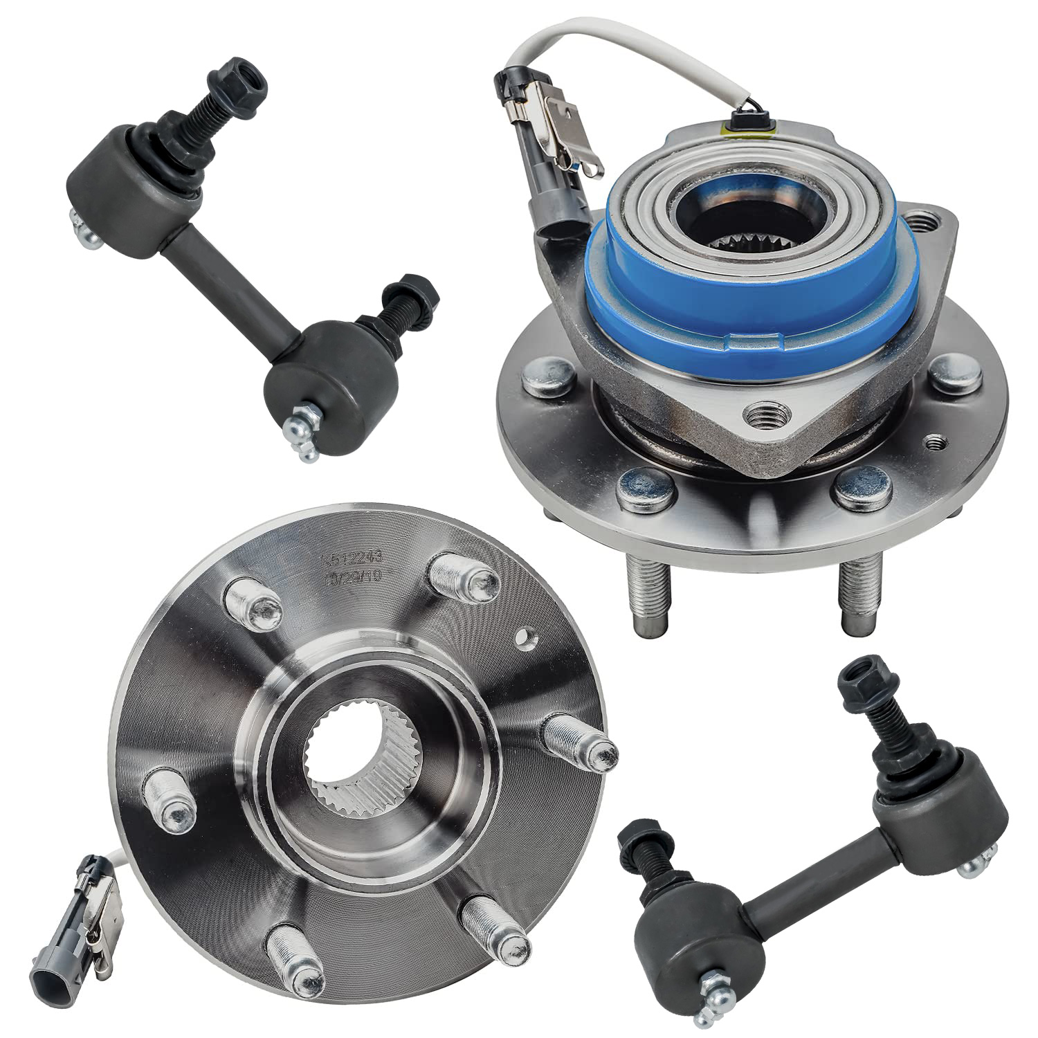 4pc Rear Wheel Hub and Bearings Sway Bar Links Suspension Kit