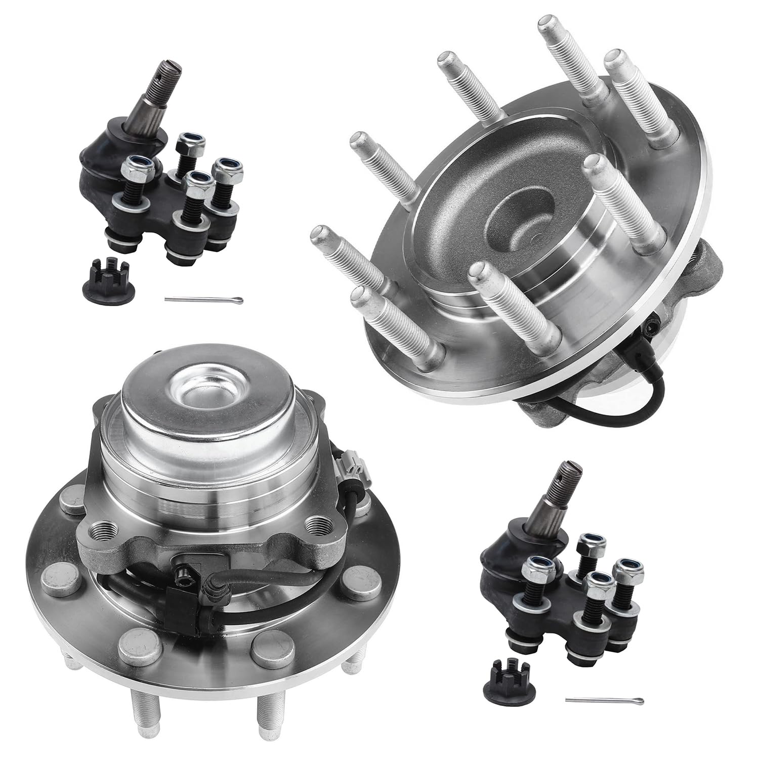 4pc Front Wheel Hub and Bearings Lower Ball Joints Suspension Kit