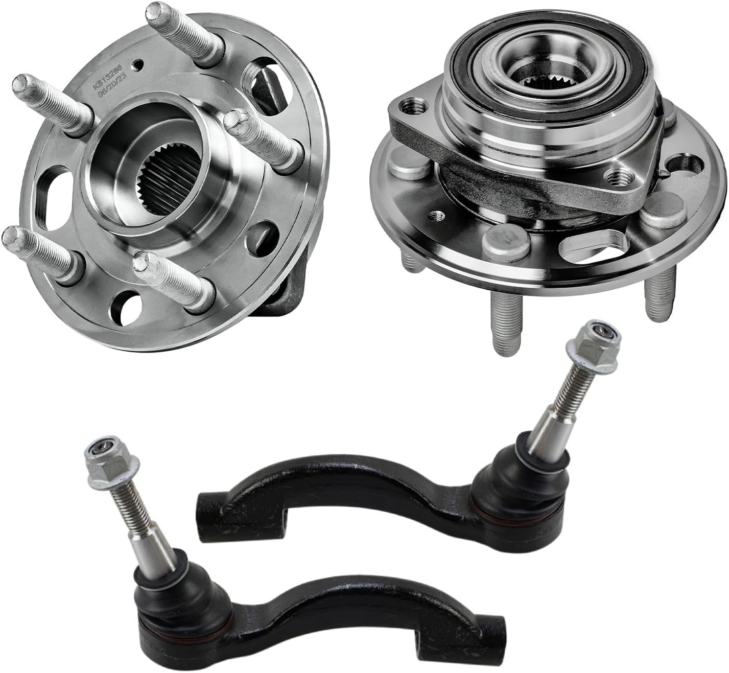 4pc Front Wheel Hub and Bearings Outer Tie Rods Suspension Kit