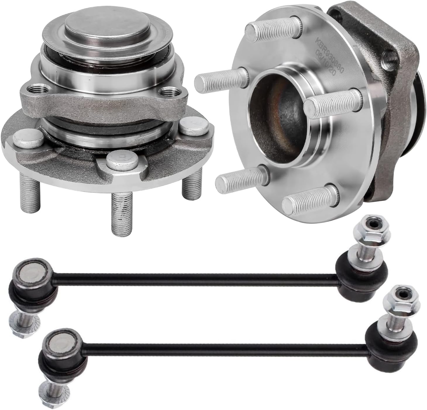 4pc Front Wheel Hub and Bearings Sway Bar Links Suspension Kit