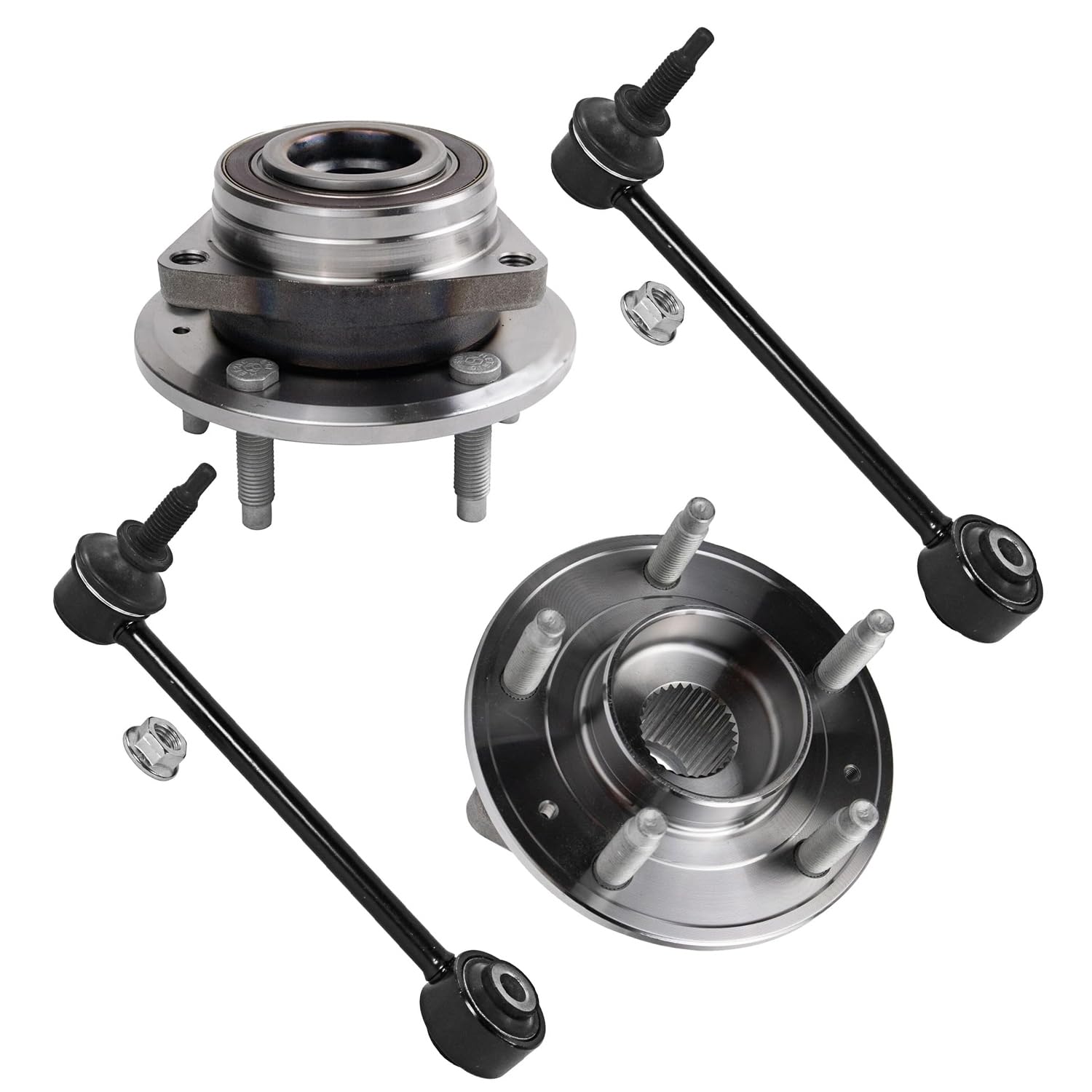 4pc Rear Wheel Hub and Bearings Sway Bar Links Suspension Kit